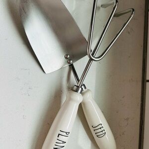 Stainless Steel Garden Tool Set with White Handles RAE DUNN